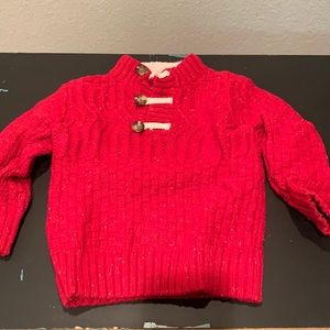 Used, cat and Jack red sweater with buttons. Boys, size 3T